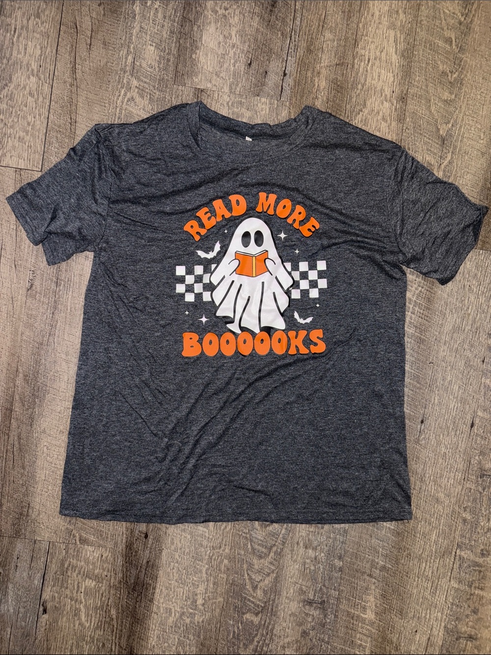 Read More Boooooks Ghost Graphic Tee - Dark Gray